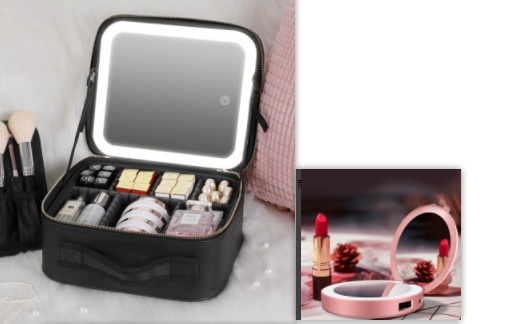 Smart LED Cosmetic Case With Mirror Cosmetic Bag Large Capacity Fashion Portable Storage Bag Travel Makeup Bags - Image 7