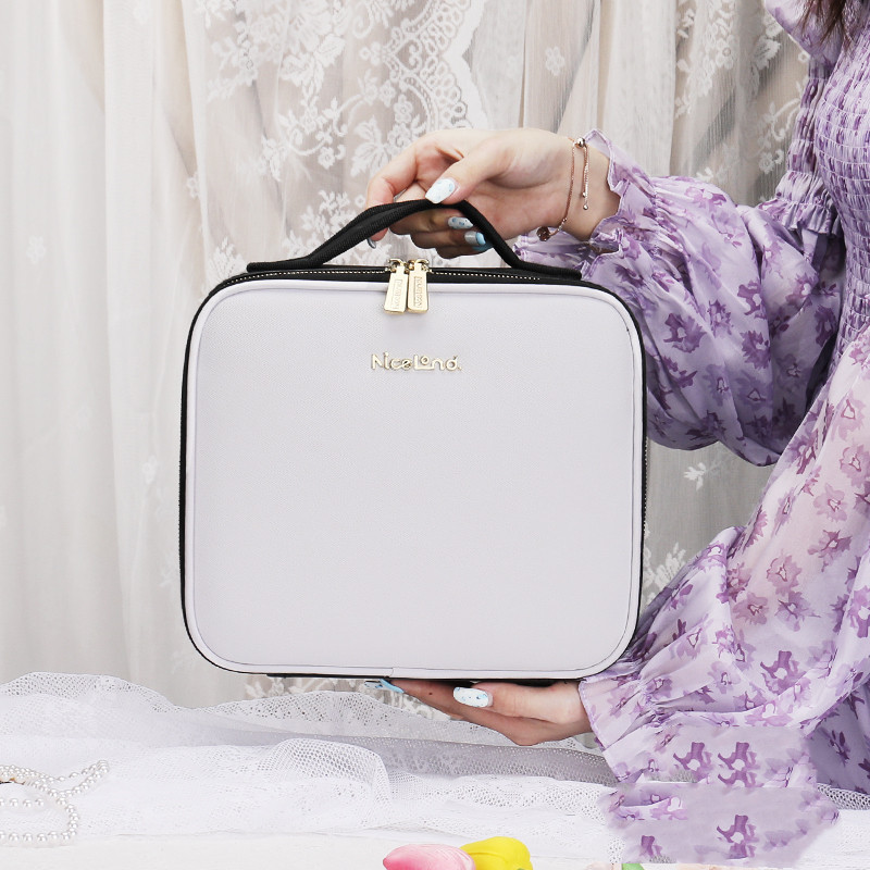 Smart LED Cosmetic Case With Mirror Cosmetic Bag Large Capacity Fashion Portable Storage Bag Travel Makeup Bags - Image 4